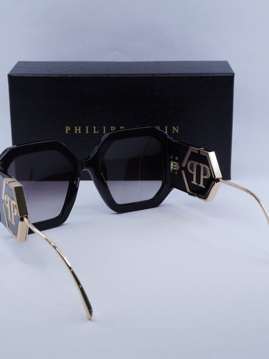 Philipp Plein SPP067 0700 Square Sunglasses – Black / Grey Gradient main image 10